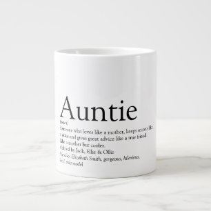 Caneca De Café Grande Definição de Tia Legal Divertida Preto e Branco