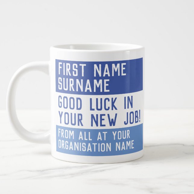 Caneca De Café Grande Deixando Presente - Boa Sorte em seu Novo Emprego  (Esquerda)