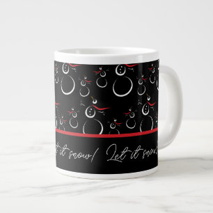 Caneca De Café Grande Deixar Neve Inverno Padrão da Família Snowman Pret