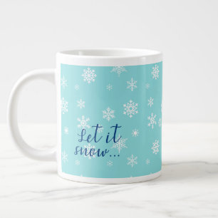 Caneca De Café Grande Deixe Nevar... Belo design de floco de neve
