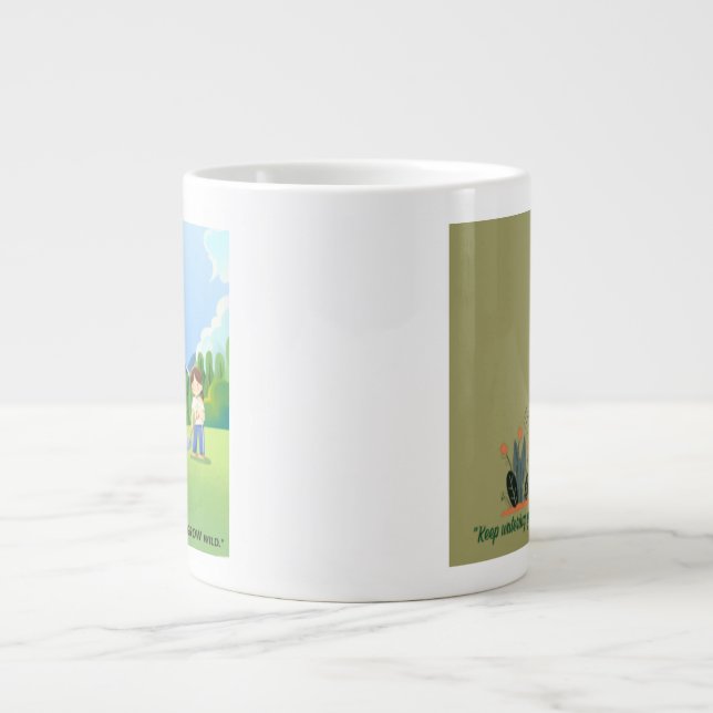 Caneca De Café Grande Deixe seus sonhos crescerem | Mug Inspiracional. (Frente)