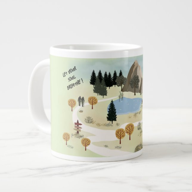Caneca De Café Grande Deixe sua alma respirar (Frente Esquerda)