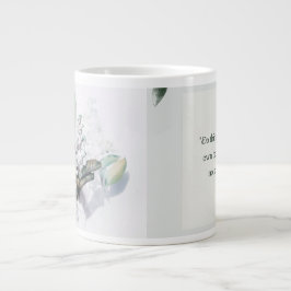 Caneca De Café Grande Delicate Floral Mug with beautiful quote 