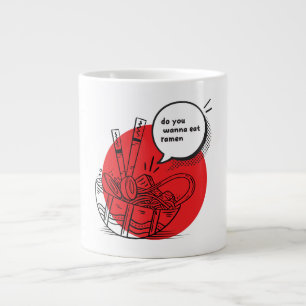 Caneca De Café Grande Delicioso Ramen Kawaii - Comida Japonesa Divertida