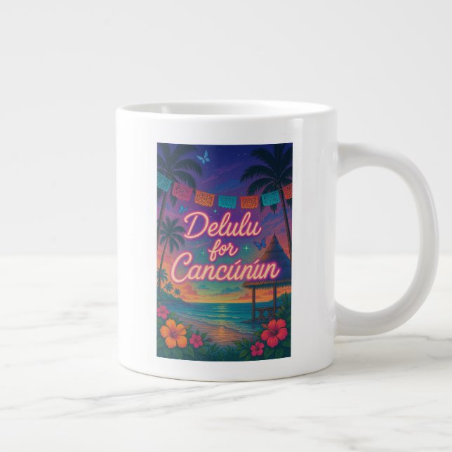 Caneca De Café Grande Delulu para Cancun (Direita)