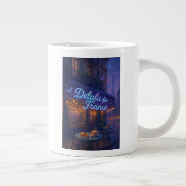 Caneca De Café Grande Delulu Para França (Direita)