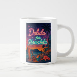 Caneca De Café Grande Delulu para Honalulu