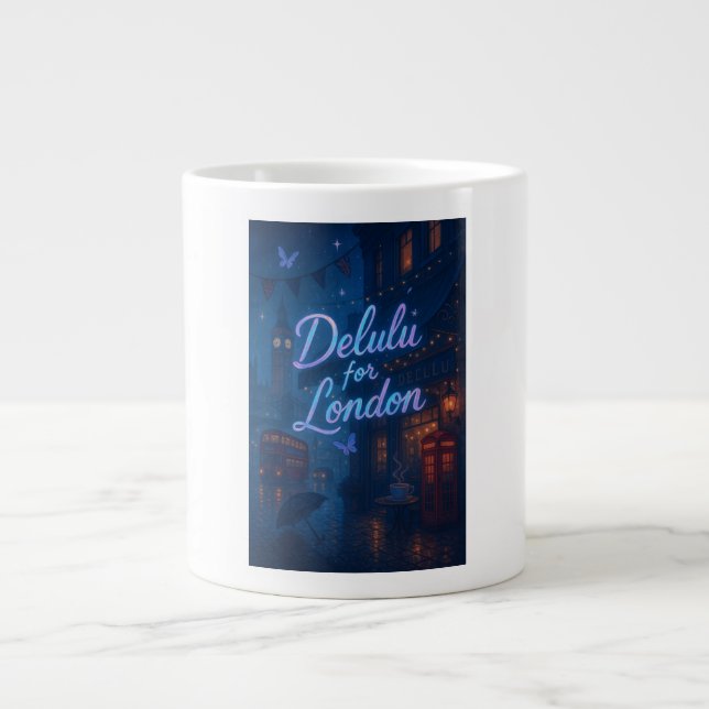Caneca De Café Grande Delulu para Londres (Frente)