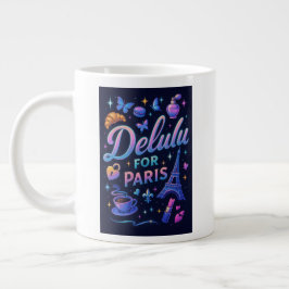 Caneca De Café Grande Delulu para Paris