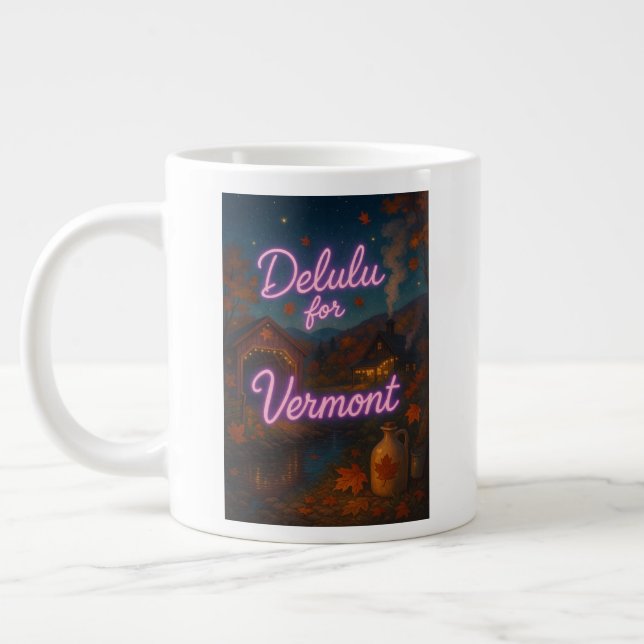 Caneca De Café Grande Delulu para Vermont (Esquerda)