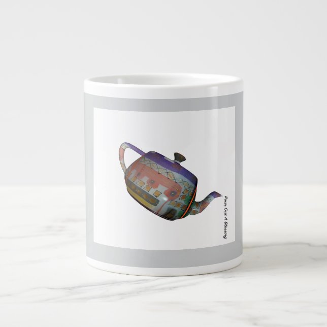 Caneca De Café Grande Derramar uma Bênção Generosa (Frente)