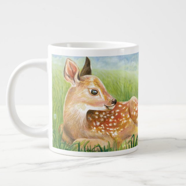 Caneca De Café Grande Descoberto na Ilustração de Grama (Esquerda)