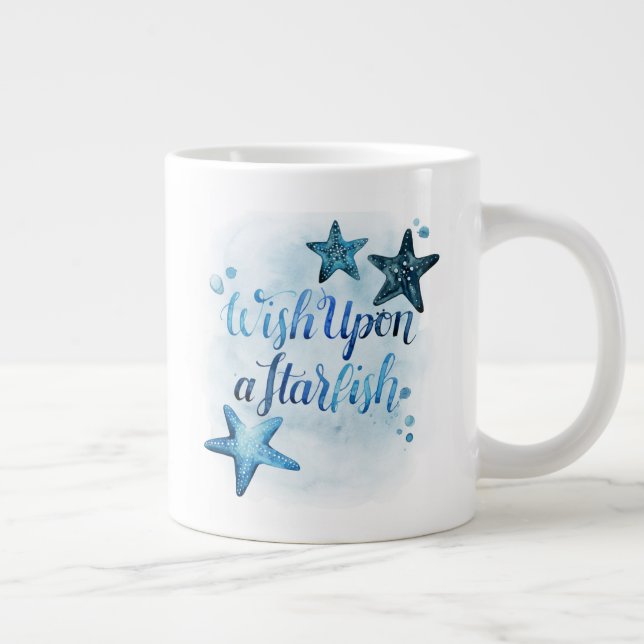 Caneca De Café Grande Deseje com um Starfish (Direita)