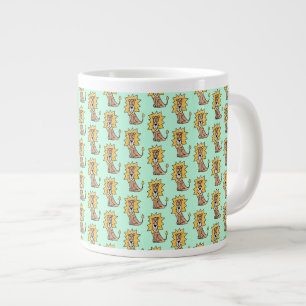 Caneca De Café Grande desenho animado crianças de leão retrô safari anim