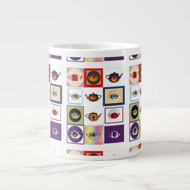 Caneca De Café Grande Desenho de Bule de Chá (Frente)
