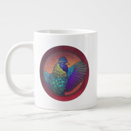 Caneca De Café Grande desenho de círculo de galinha