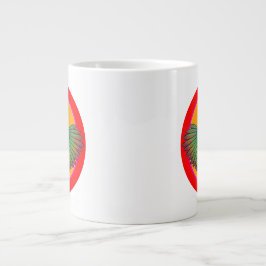 Caneca De Café Grande desenho de círculo de galinha