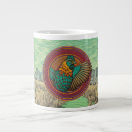 Caneca De Café Grande desenho de emblema de frango