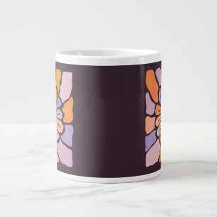 Caneca De Café Grande Desenho de Flor Fofo e Colorido-Pintura Digital