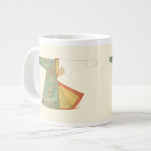 Caneca De Café Grande Desenho de Kimono semiacabado