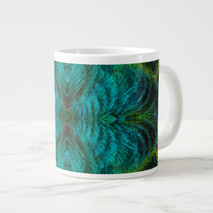 Caneca De Café Grande Desenho de Pena em Caleidoscópio