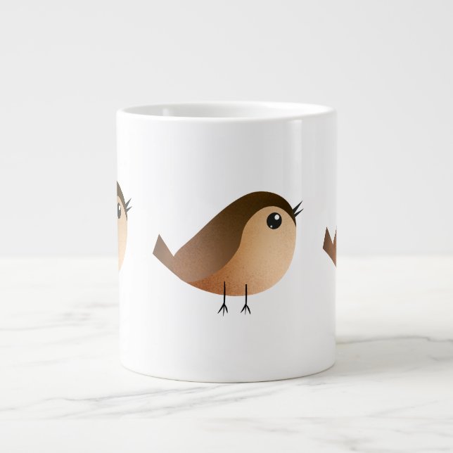Caneca De Café Grande Desenho do passarinho (Frente)