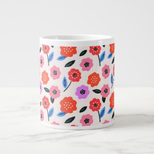 Caneca De Café Grande Desenho Han de padrão de flores