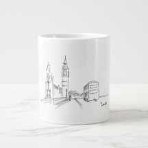 Desenho Simples de Londres Preto e Branco