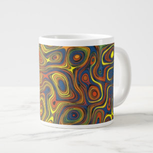 Caneca De Café Grande Desenhos Loucos, Desenho Abstrato, Mugão de Tamanh