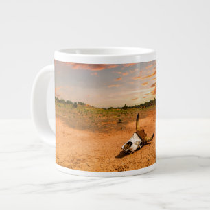 Caneca De Café Grande Desertos Deserto com Crânio de Vaca