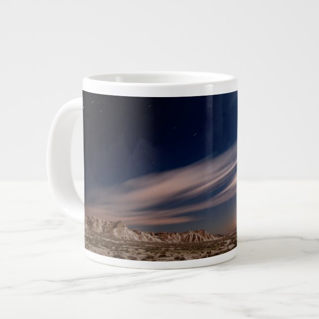 Caneca De Café Grande Desertos | Deserto de Navarre Bardenas à Noite (Frente Esquerda)