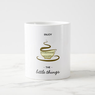 Caneca De Café Grande Desfrute As Pequenas Coisas, Desenho Fofo De Café