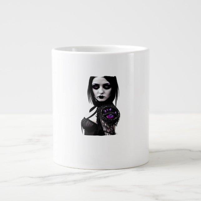 Caneca De Café Grande Design Clássico De Whimsigoth Para Halloween (Frente)