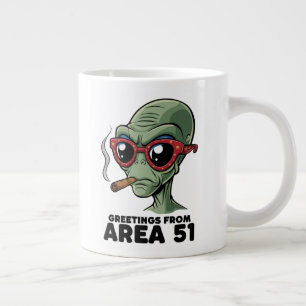 Caneca De Café Grande Design de Alienígena 51 Engraçado