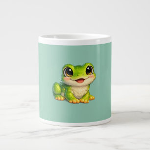 Caneca De Café Grande Design de Animal Kawaii de Rã com Olhos Grandes Fo