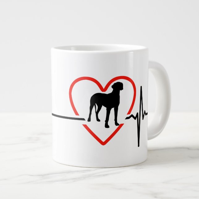 Caneca De Café Grande design de batimento cardíaco excelente (Frente Esquerda)