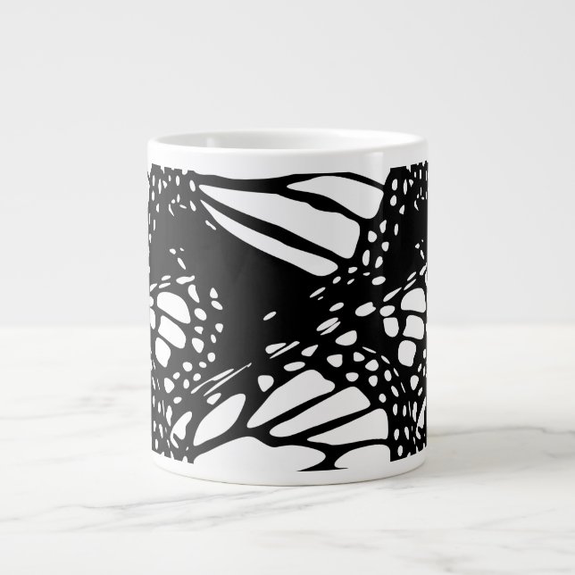 Caneca De Café Grande Design de Borboleta abstrato Monarca (Frente)