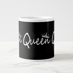 Caneca De Café Grande Design de Casal Correspondente Coroa Rainha e Rei