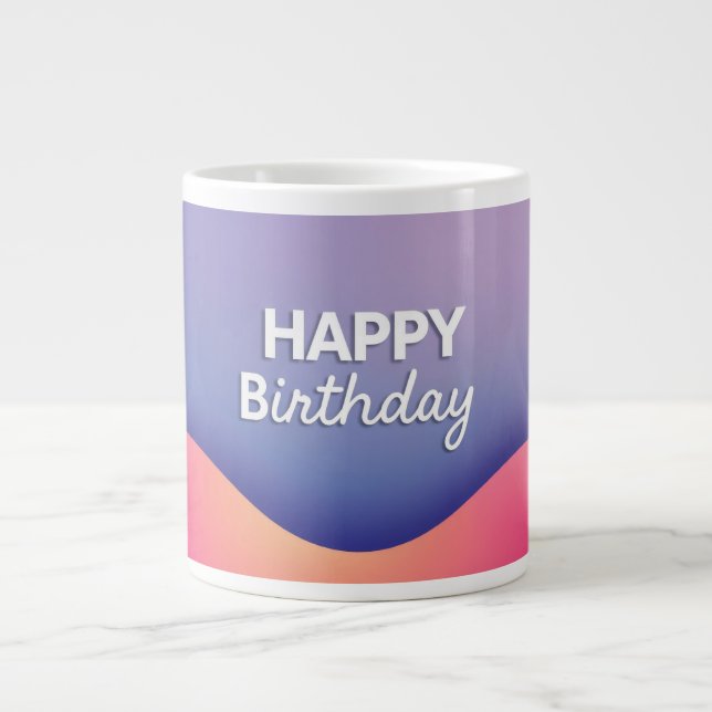 Caneca De Café Grande Design de Celebração de Aniversário (Frente)