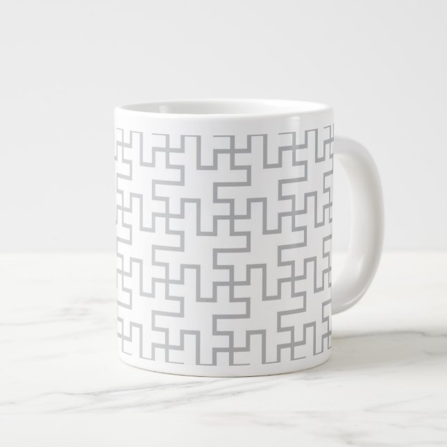 Caneca De Café Grande Design de chão Abstrato geométrico (Frente Esquerda)