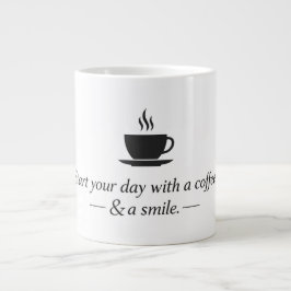 Caneca De Café Grande Design de Citação de Café Minimalista – Tipografia