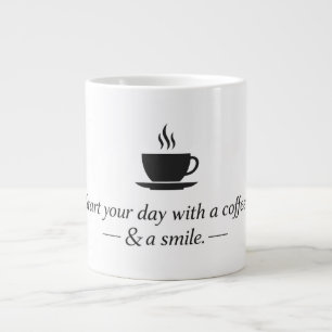 Caneca De Café Grande Design de Citação de Café Minimalista – Tipografia