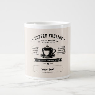 Caneca De Café Grande Design de Citação de Café Personalizado – Nome Per