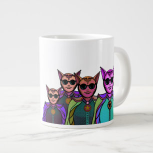 Caneca De Café Grande Design de Criaturas Felinas para Raquete de Pickle