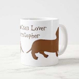 Caneca De Café Grande Design de Dachshund Personalizado