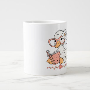 Caneca De Café Grande Design de desenho animado de um patinho fofo kawai
