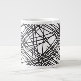 Caneca De Café Grande Design de Efeito de Malha em Linha Preta