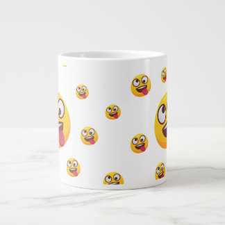 Caneca De Café Grande "Design de Emoji Divertido e Fofo com Língua para