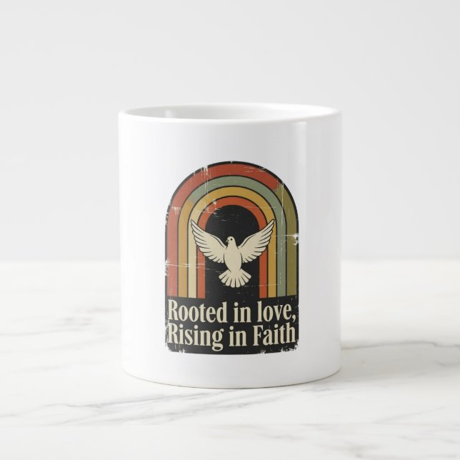 Caneca De Café Grande Design de fé ascensão e raízes retrógradas (Frente)