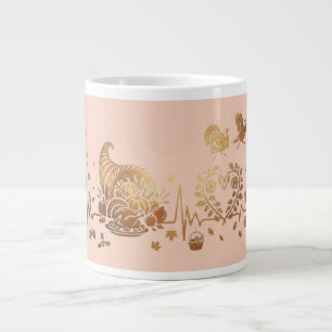 Caneca De Café Grande Design de Feriado de Ação de Graças do Batimento C